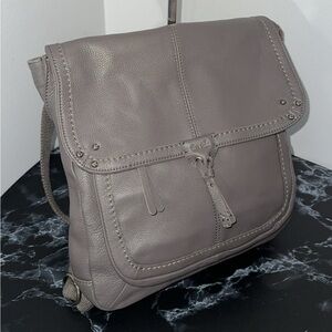 THE SAK Women's Ventura Leather Convertible Backpack Dark Gray AUTHENTIC